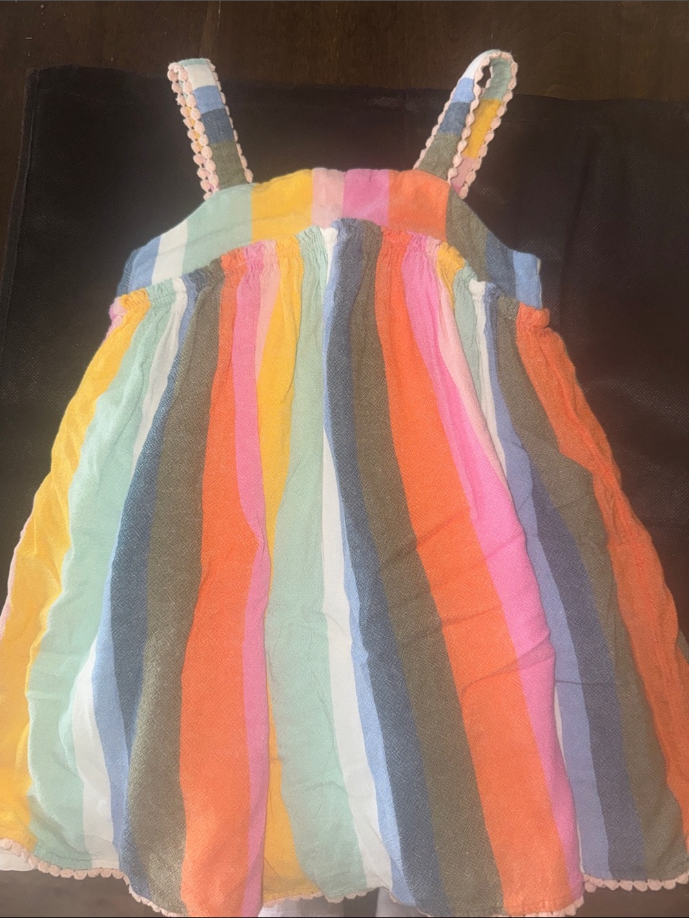 Tahari Multicolor Striped Sundress - Pink, Orange, Yellow, Blue, Green, White